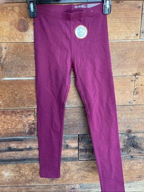 NWT Wonder Nation Burgundy Cotton Leggings Girls Medium 7-8 Soft Stretch